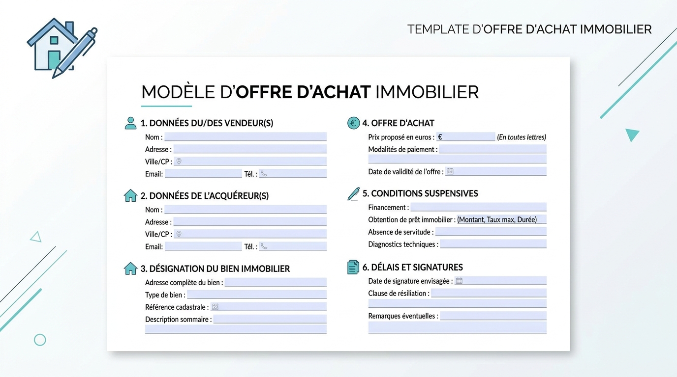 Modèle offre d'achat immobilier à remplir PDF Word gratuit